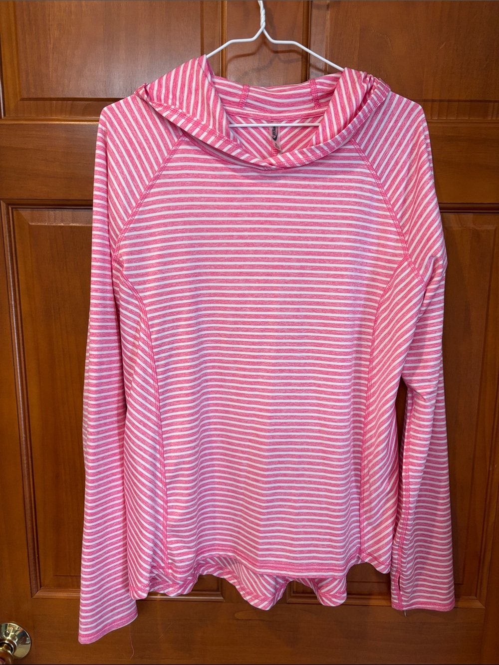 MTA Sport Pink and White Striped Tee